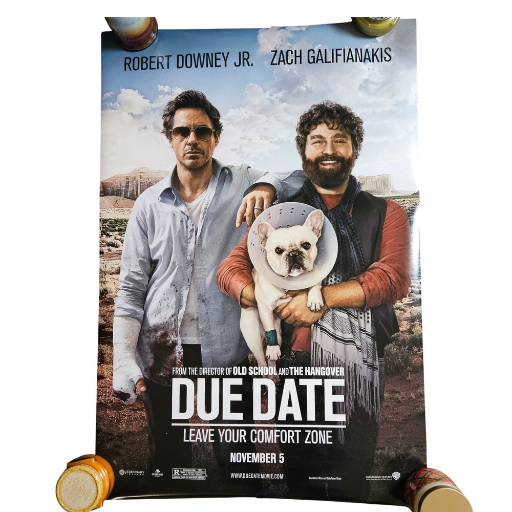 Due Date 2010 Original Movie Poster 27x40 Robert Downey Jr Galifianakis D/S